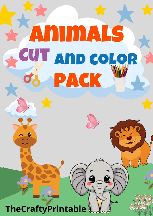 Animals Cut and Color Pack - thecraftyprintable